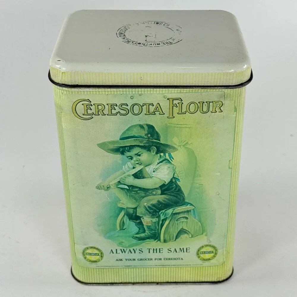 Vintage Empty Ceresota Flour Tin Can Standard Milling Co Kansas City Advertising